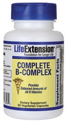Life Extension Complete B-Complex Vegetarian Capsules, 60 Count