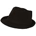 COTTON PIQUE FEDORA TRILBY GANGSTER HAT STINGY BRIM BLACK - MEDIUM / LARGE