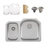 Ticor S105DR Undermount 16-Gauge Stainless Steel Double Bowl Kitchen Sink 32