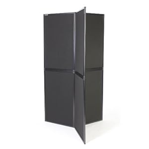 6-sided, 360 Degree Trade Show Display with Black Aluminum Frame, Black Velcro-Receptive Fabric