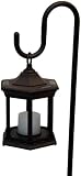 Starlite Garden and Patio Torche Solar Lantern with Shepherds Hook in Clear Glass