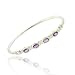 Sterling Silver Genuine Amethyst Stone X and Oval design Bangle