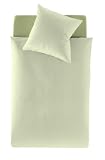 Irisette 218637 Bettw&auml;sche Paris 8000, 200 x 220 cm mit 2 Kissen 70 x 90 cm, tanne