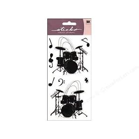 EK Sticko Stickers Silhouette Drums by