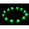 PK Green Set of 12 GREEN Flameless Flickering LED Candles / Tea Lights for De...