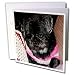 Jos Fauxtographee Realistic - Adorable Shiatsu Pug Pet Dog in Vibrant Pink and Green Sweater With Cute Hair Cut Close Up - Greeting Cards-12 Greeting Cards with envelopes