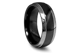 Edward Mirell Two Tone Midnight Black Titanium Ring