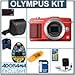 Olympus E-PM2 Mirrorless Digital Camera Body, Red - Bundle - with 32GB Class 10 SDHC Card, Carry Case, Cleaning Kit for Optics & Camera, 6' HDMI Cable, LCD Screen Protector, USB 2.0 Card Reader, Memory Card Wallet, Class On Demand Black Card