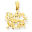14k Swim Mom w/Swimmer Pendant