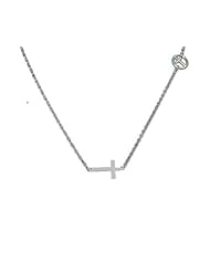 925 Sterling Silver DOUBLE Sideways Cross Necklace