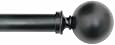 RuLu 25797 52 by 144-Inch Ball Black Curtain Rod with 1.25-Inch Pipe