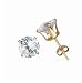 Sterling Silver Gold Plated Stud Earrings - Round Stamping - 8 mm