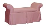 Wellington Skirted Queen Anne Storage Bench by Skyline Furniture in Woodrose Shantung
