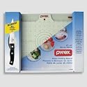 Pyrex 12" x16" Glass Cutting Board w/ 5.5" utility knife