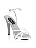 White Strappy High Heel Ankle Wrap Sandal - 5