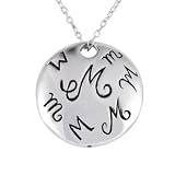 Letter M Round Initial Pendant