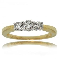 Three Stone Diamond Anniversary Wedding Size 7 Ring in 14K Gold