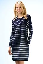 Long Sleeve Sailor Stripe Fleece Dress 38"