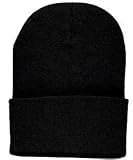 Long Knit Beanie Hat Black Long Knit Beanie Hat Black