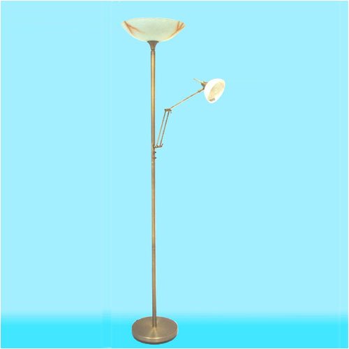 Buy Lite Source LS-8715BRZ AMB Bronze Reading Lamp and Torchiere Floor Lamp with Amber Cloud Shades by Lite Source now!