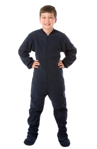 Big Feet Pjs Big Boys Junior Navy Fleece Footed Pajamas