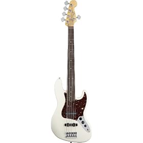 Fender American Standard 5-String Jazz Bass V, Olympic White Rosewood Fretboard