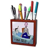 Londons Times Funny Medicine Cartoons - Pink Freud - Tile Pen Holders-5 inch tile pen holder