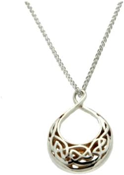 Celtic Necklace Pendant Small Window to the Soul in Sterling Silver and 24kt Gold Gilding