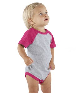 Rabbit Skins 100% Cotton Blank Infant Baseball Jersey Bodysuit Short Sleeve Bodysuit