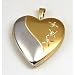 TOC Sterling Silver Two Colour Heart Satin Polished CZ Locket on 18