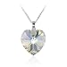 Sterling Silver Aurore Boreale Swarovski Elements Heart Pendant With Rolo Chain, 18"