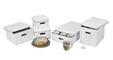 cargo Moderne Tabletop Storage Boxes - Dinnerware (3 set), Stemware Box, Cup-Mug-Platter Box, Hi-Gloss White, White, 1 Pack