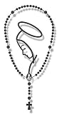 Rosary Catholic Auto Metalic Car Decal Christian Virgin Mary Religious 4 3/4