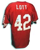 Ronnie Lott Signed San Francisco 49ers Throwback Red Jersey