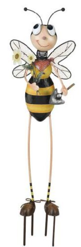 Gardener Bee Lady Garden Stake and Statuary