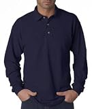 High Quality Gildan Adult Ultra Cotton Long Sleeve Pique Polo - Navy