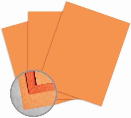 DoubleMates Orange Dream Card Stock - 8 1/2 x 11 in 90 lb Cover Duplex Linen Embossed 50 per Package