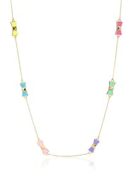 kate spade new york "Locked In" Bow Scatter Necklace, 32"