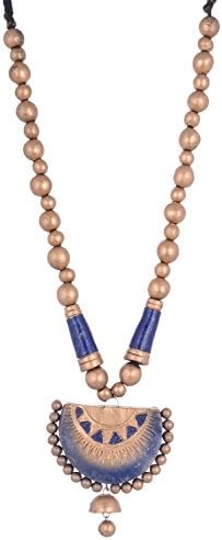 Charu Fashionz Terracotta Necklace and Earring Set for Women