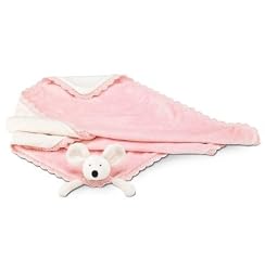 Pink Jellycat Croshetta Mouse Comforter 26 Inch Blankie