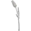 14K White Gold Diamond Rose Brooch - 1.00 Ct.