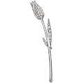 14K White Gold Diamond Rose Brooch - 1.00 Ct.