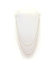 Sterling Silver Multi-strand 41 Inch Long Layered Chain Necklace Italy