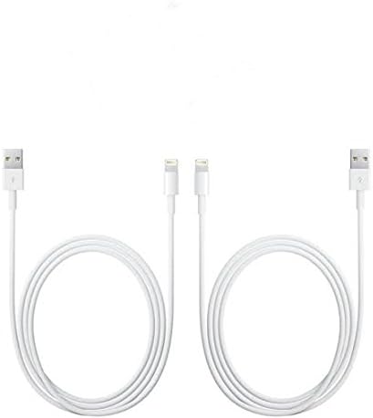 Sonnycell® - Quantity 2x 6 Feet(2 Meter) Data Transfer Syncing 8 Pin Usb for Iphone 5 5s 5c Ipad Mini 1 2, Ipad 4th, Ipod 5th Gen, Ipod Nano 7th Gen, IOS 7 Compatible (White)