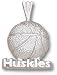 Washington Huskies Solid Sterling Silver ''HUSKIES'' Basketball Pendant