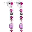 Fuchsia Pink Dangle SWAROVSKI CRYSTAL Earrings