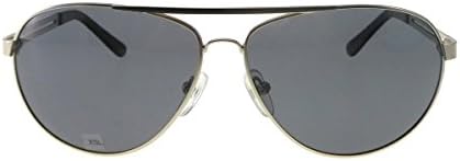 AF1063: Military Style Aviator Silver/Black Sunglasses