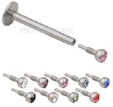 LOT of 9 Internally Threaded Gem Labret Lip Monroe 16g
