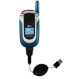 Retractable USB Cable for the LG UX390 with Power Hot Sync and Charge capabilities - Gomadic Brand w/ TipExchange Technology