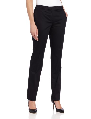 Jones New York Women's Petite Slim Pant With Pockets, Jet Black, 4 at Amazon.com